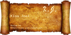 Kiss Joel névjegykártya